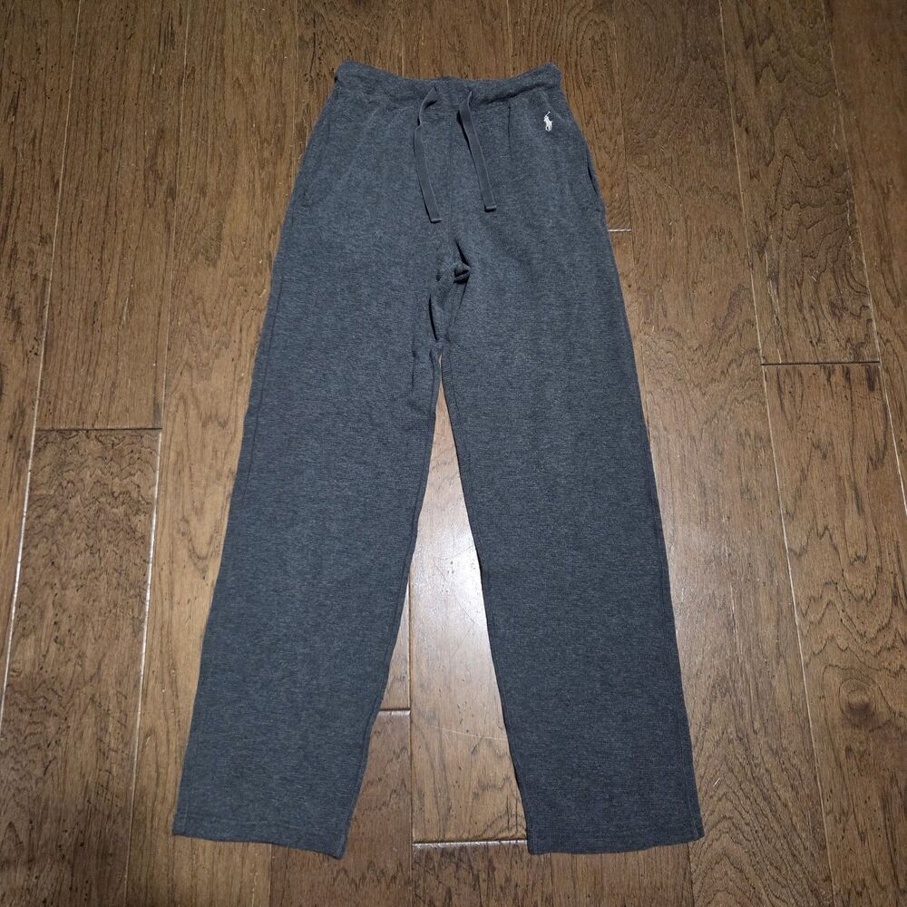 Polo Ralph Lauren Sweatpants Mens Size Small Gray Drawstring Waffle Knit